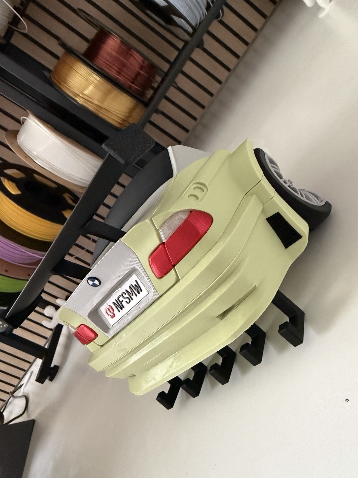 BMW M3 GTR 2001 Need for Speed Custom Model Car Yellow Silver Keychain Holder