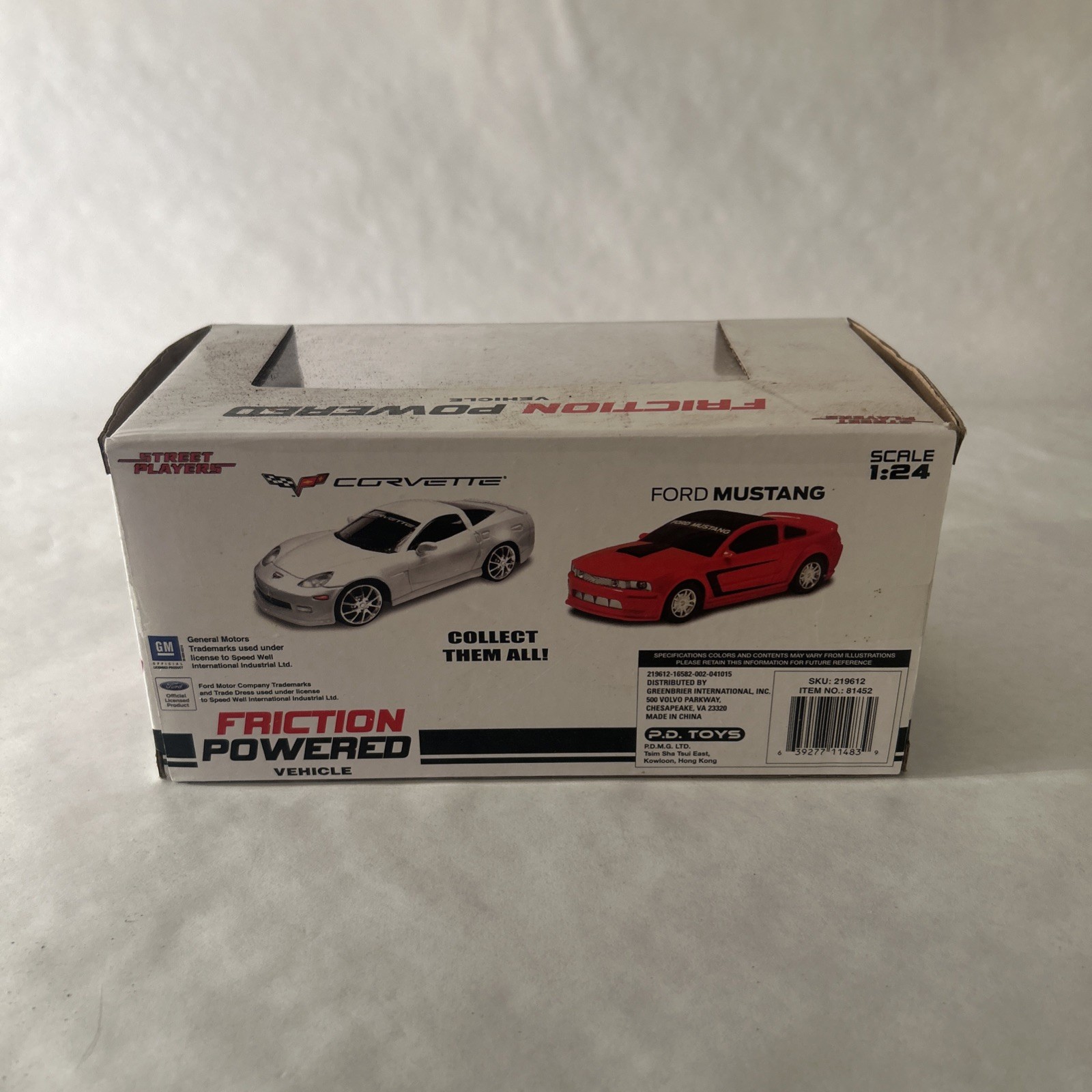 Corvette C6.R 1:24 Scale Licensed Friction Toy Car White New In Box