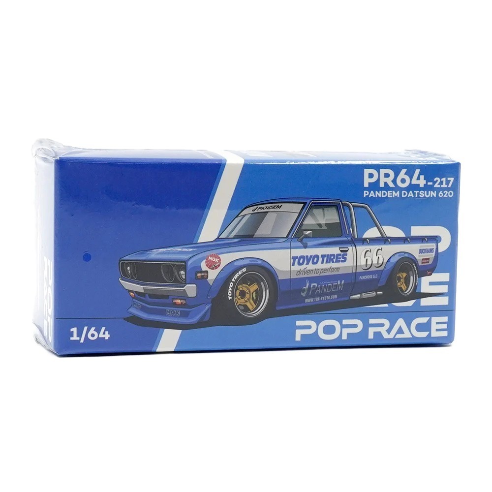 Pop Race 1:64 Pandem Datsun 620 Pickup Truck #66 Blue Metallic PR640217
