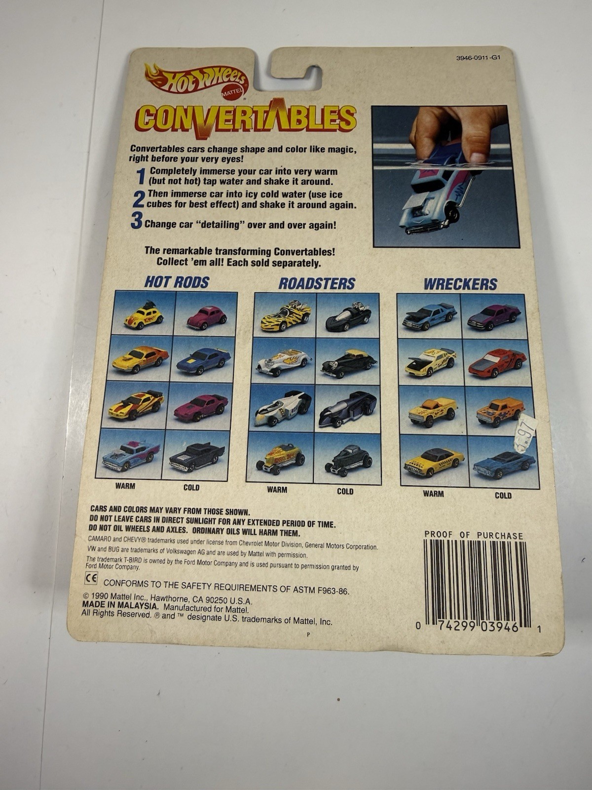 Hot Wheels Convertables 1:64 Hot Rods Color Change Diecast Car Red/Black/Silver