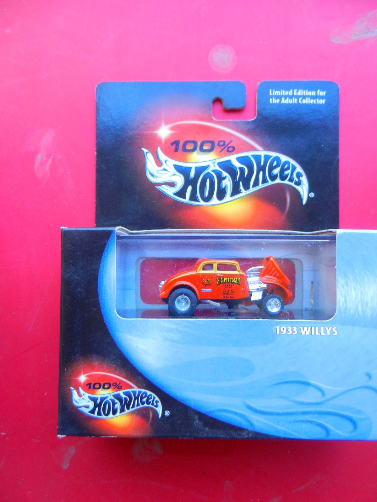 HOT WHEELS 100% BLACK BOX K.S. PITTMAN ORANGE 1933 WILLYS GASSER NHRA 1:64 VHTF