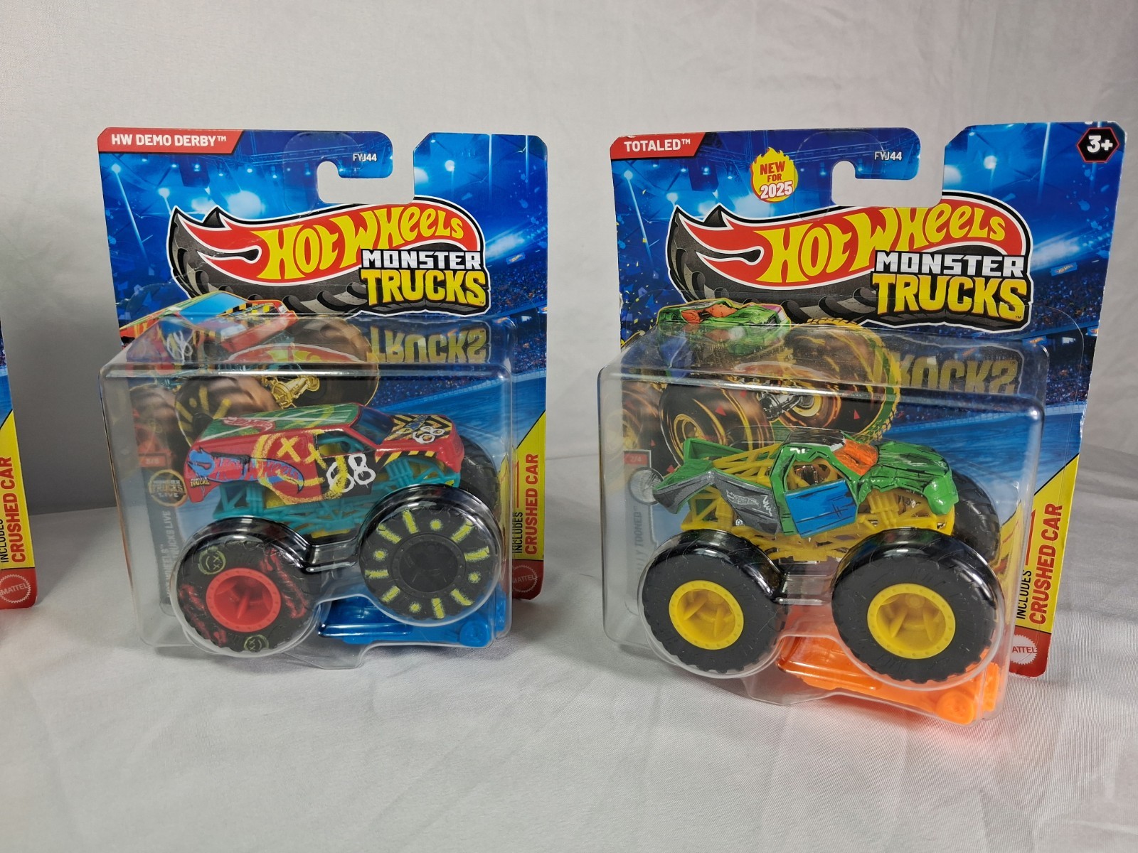 Hot Wheels Monster Trucks Lot of 5 Bone Shaker Totaled Barbie Corvette XL Night