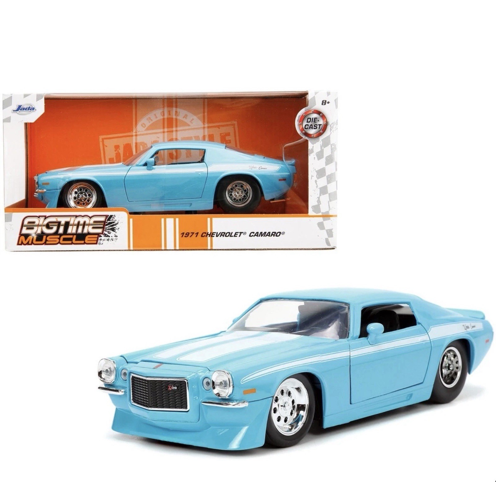1971 CHEVROLET CAMARO Z/28 LIGHT BLUE 1/24 DIECAST MODEL CAR JADA 34201