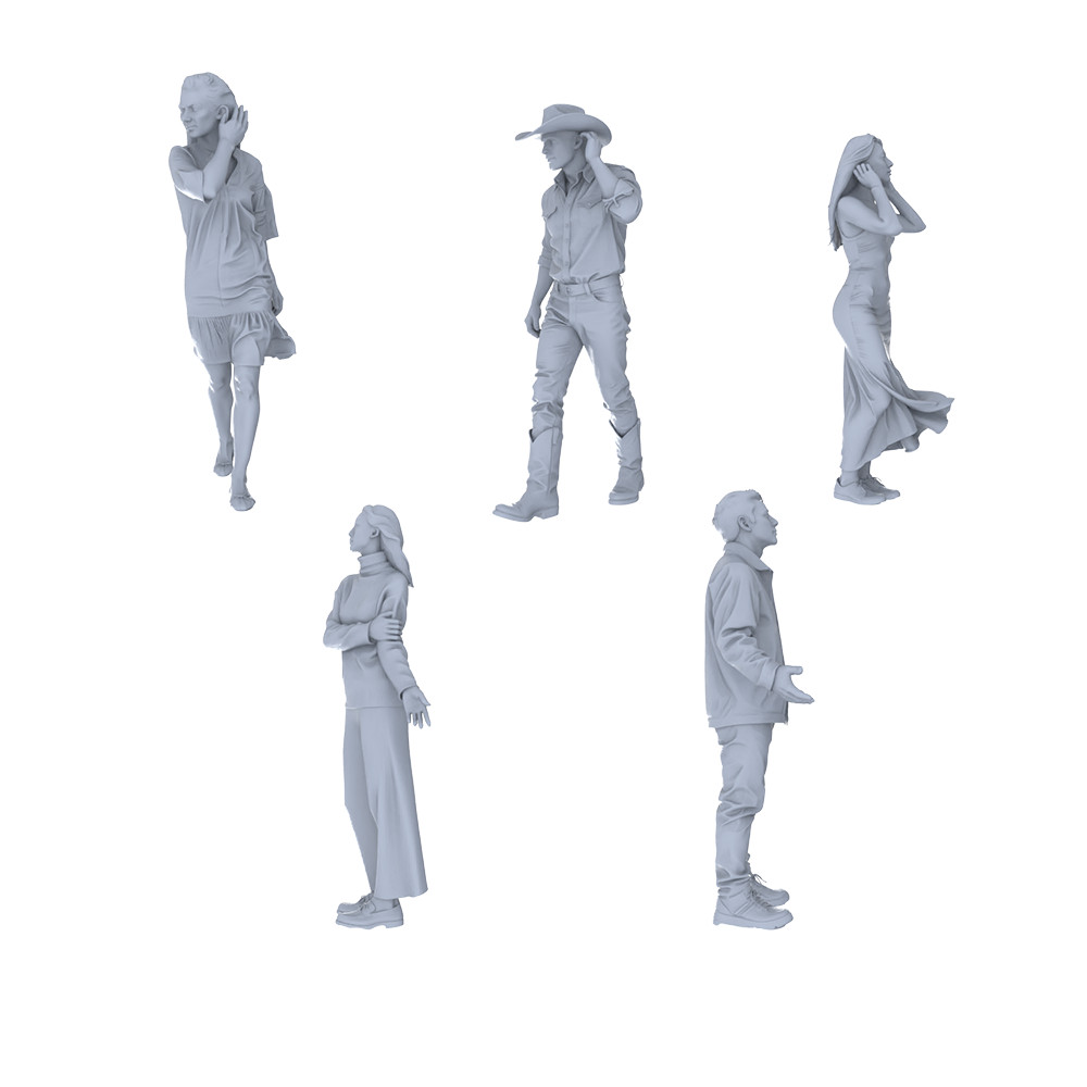 MRY-SFW 1/64/87 Modern Street Style Figure HO N Scale Miniatures Diorama Resin
