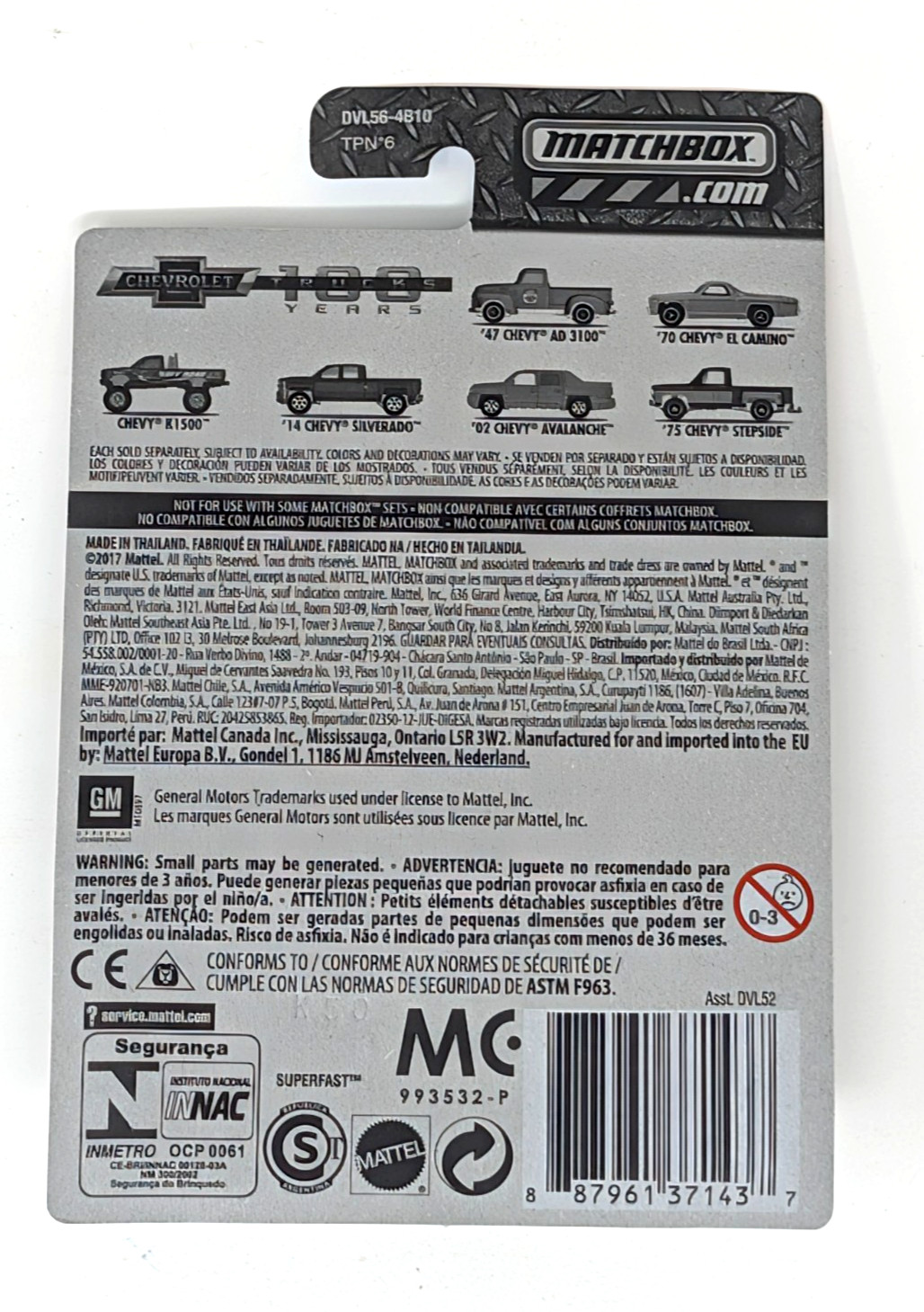 Matchbox ’14 Chevy Silverado Diecast Pickup Truck (100 Years) – NEW