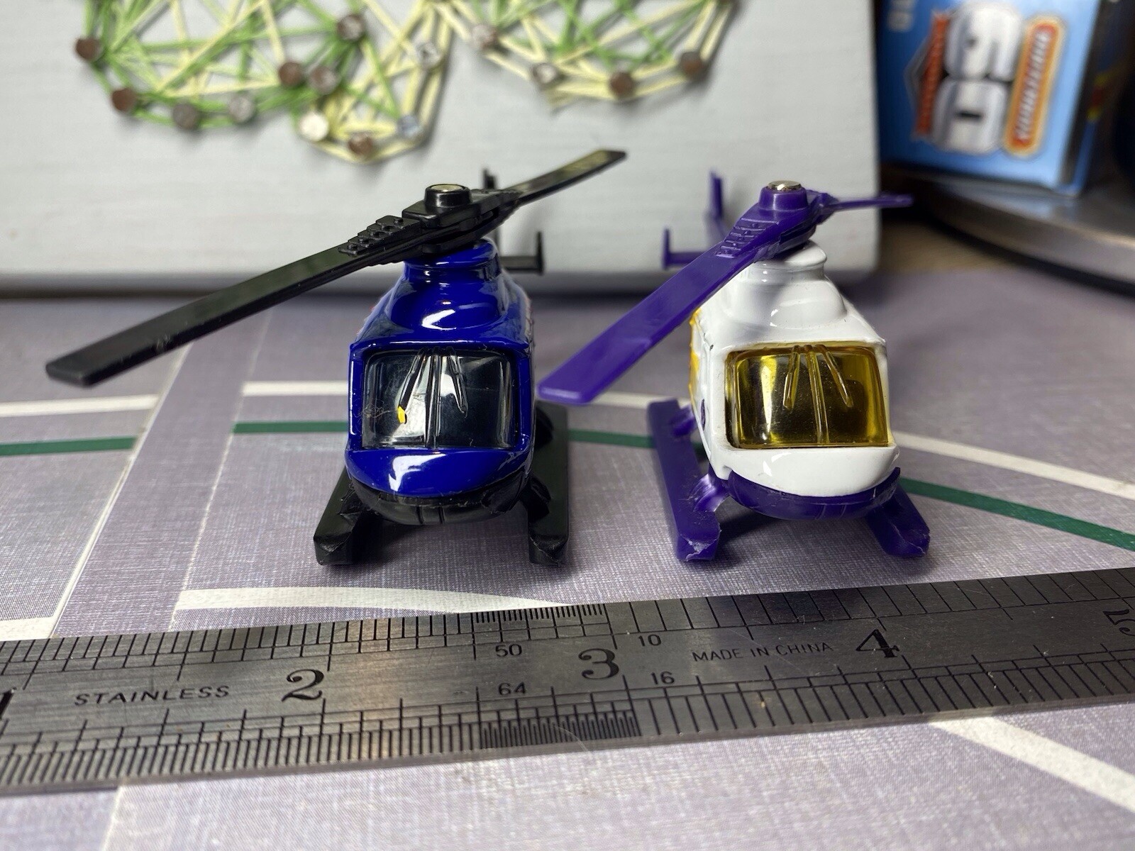 Matchbox 2 X 1998 Rescue Helicopter, Chopper, Police, Fire, Medic Air, 911