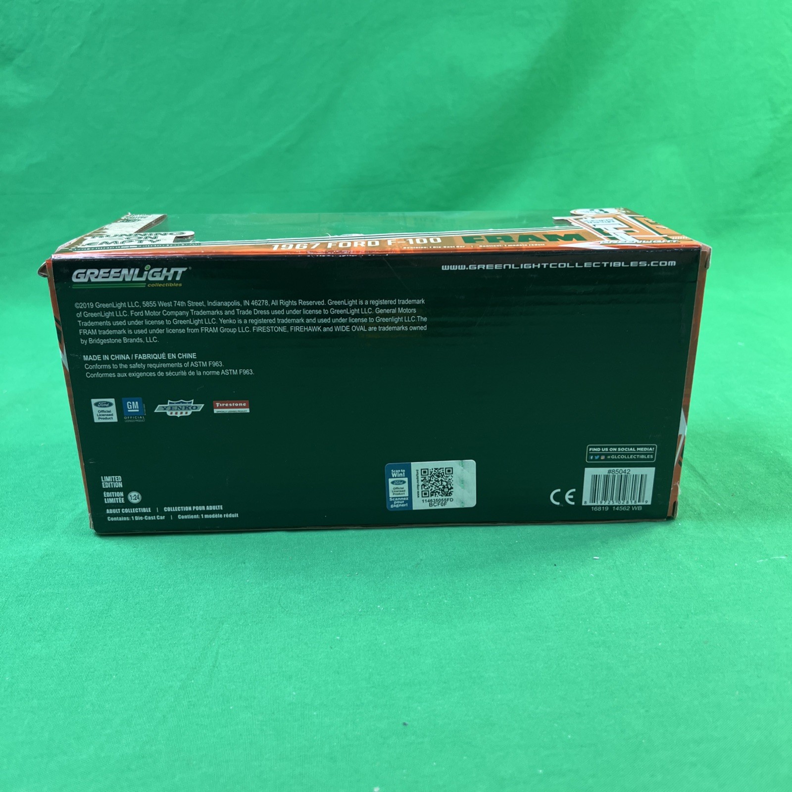 Greenlight Running On Empty, FRAM 1967 Ford F-100 1/24 Scale DieCast Series 3