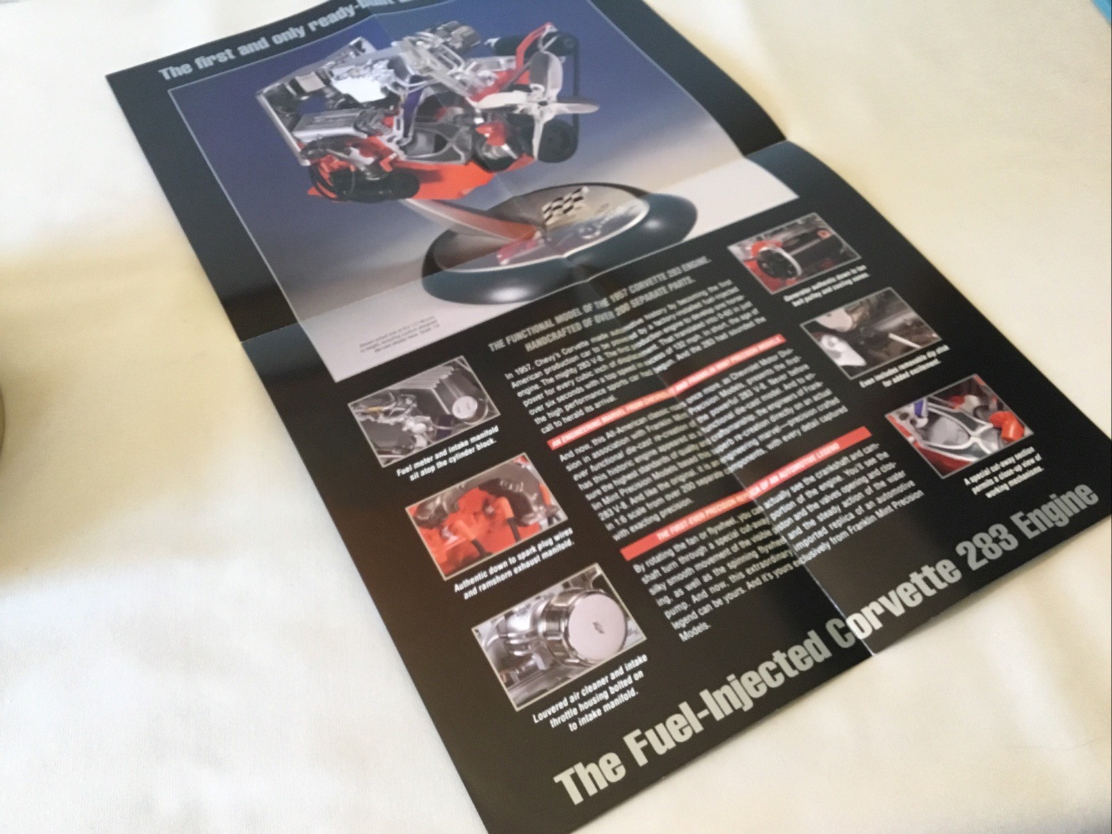 Franklin Mint Fuel Injected Corvette 283 Engine Brochure Paperwork Only 1:24