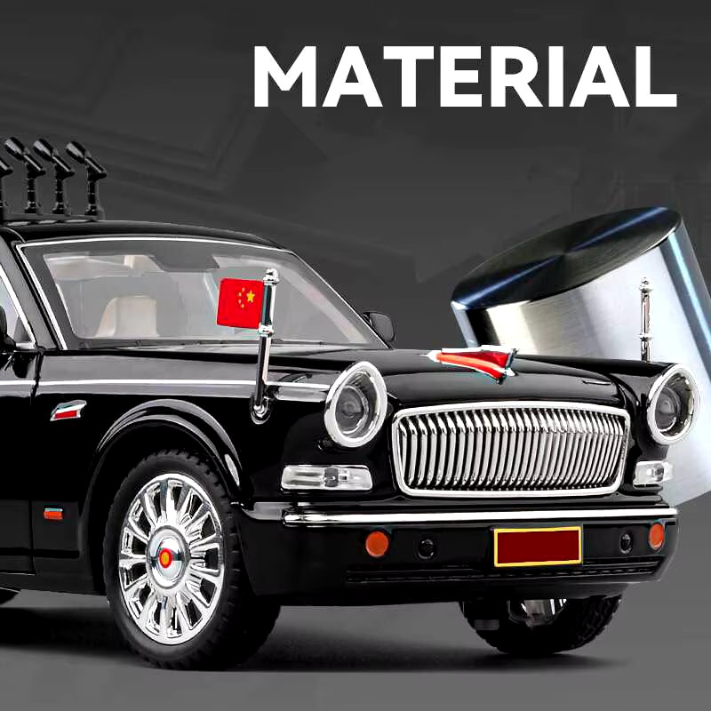 1/24 HONGQI L9 Alloy Limousine Luxy Car Model Diecasts Metal Classic Parade Vehi