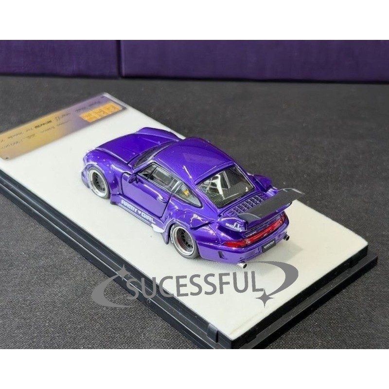 PGM 1/64 Purple Porsche RWB 993 Full Open Diecast Metal Model BN