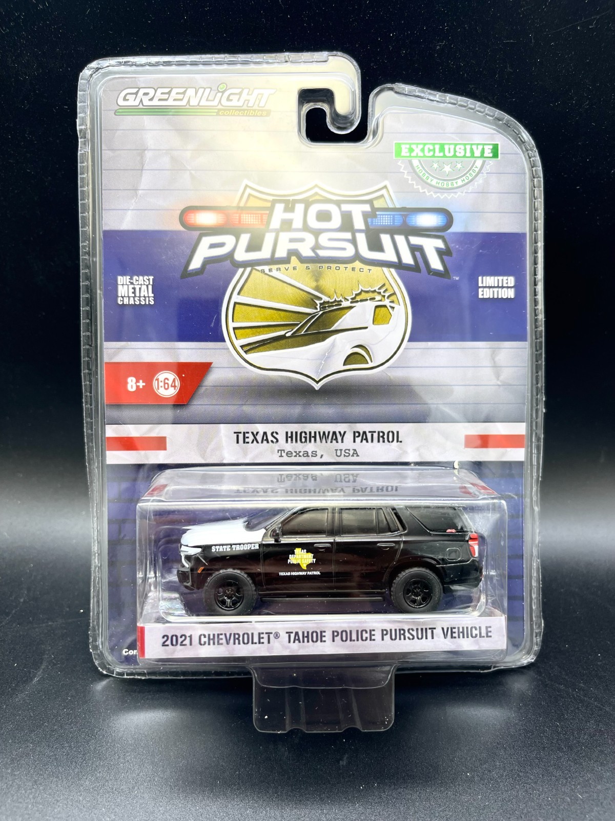 Greenlight Hot Pursuit Exclusive Texas State Trooper 2021 Chevy Tahoe D3