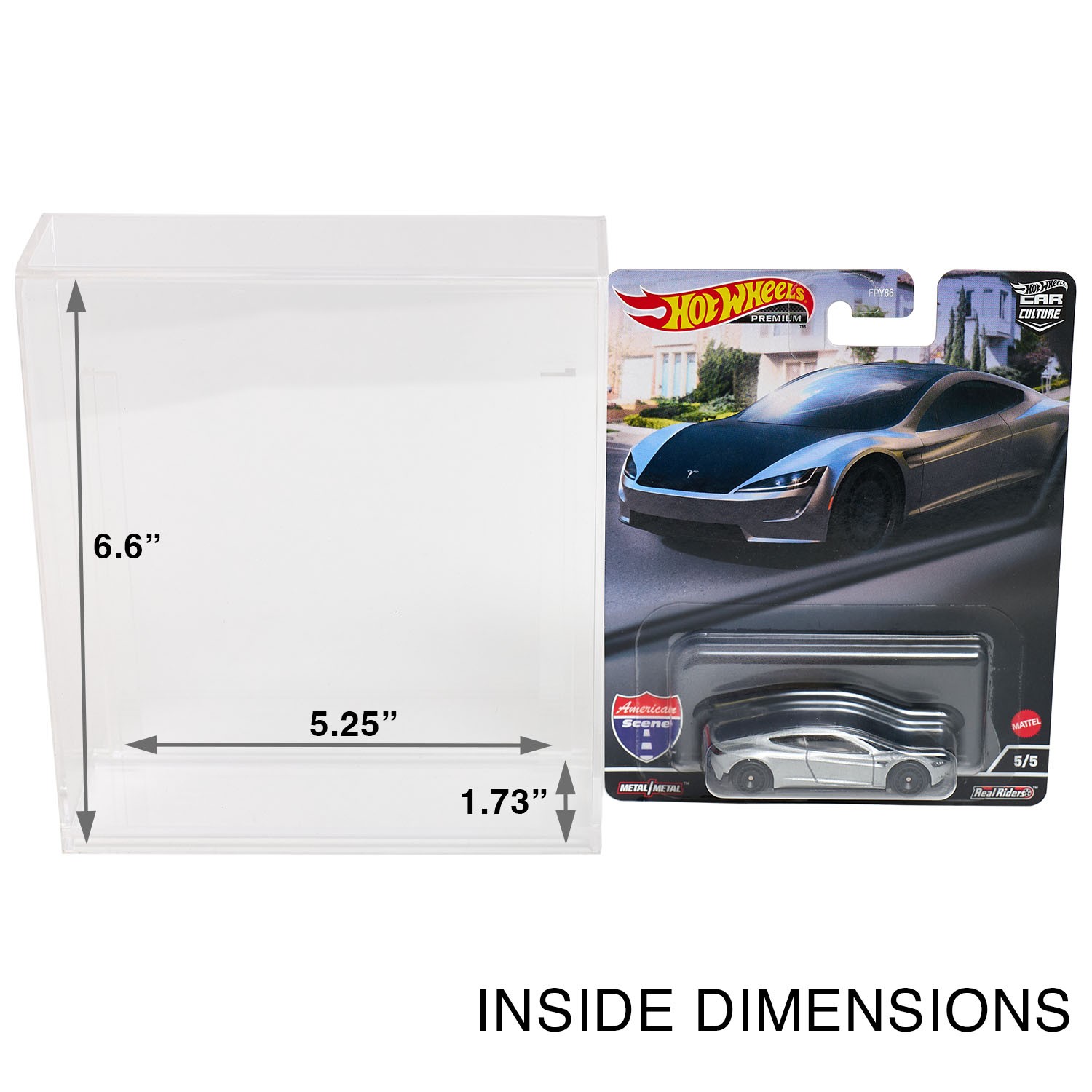 Acrylic Display Case for Hot Wheels Premium Line & Car Culture Die Cast Cars