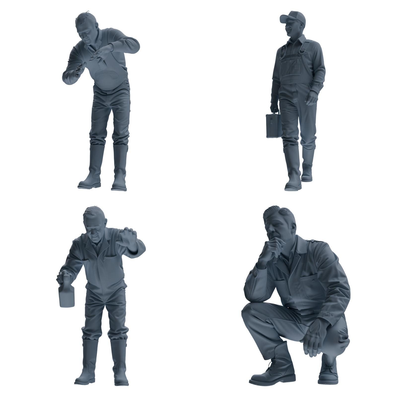 MRY-SFW 1/64/87 Farm Worker Man Multi-pose Modern HO N Scale Miniatures Diorama