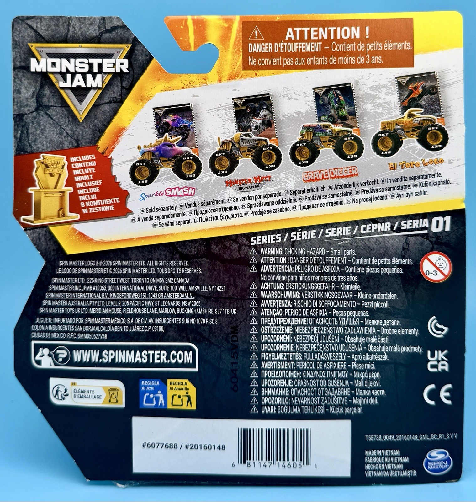 2026 Monster Jam GRAVE DIGGER Monster Trucks Series 01 Trophy