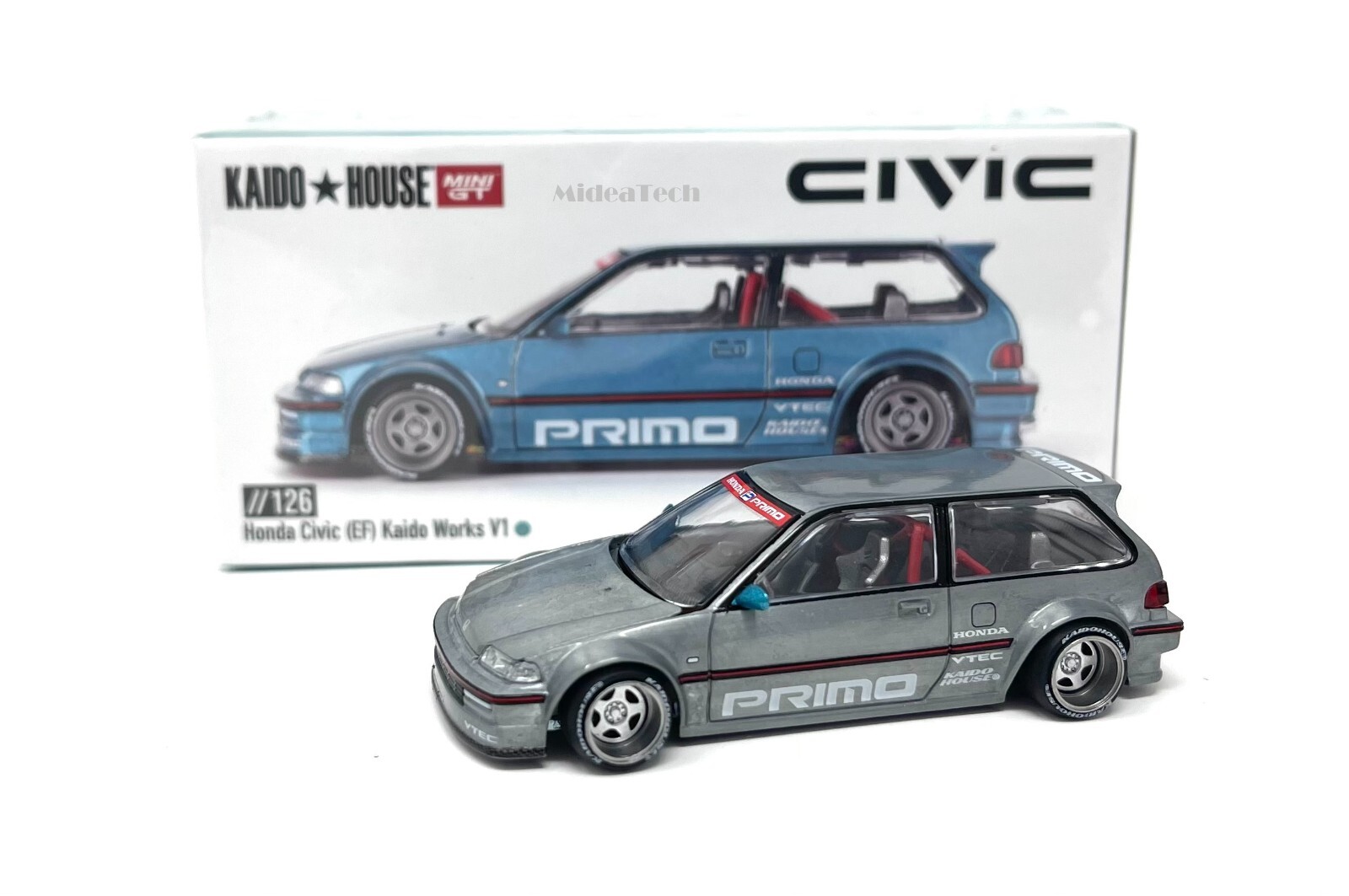 Chase! Mini GT x Kaido House 1:64 Honda Civic EF Kaido Works V1 KHMG126