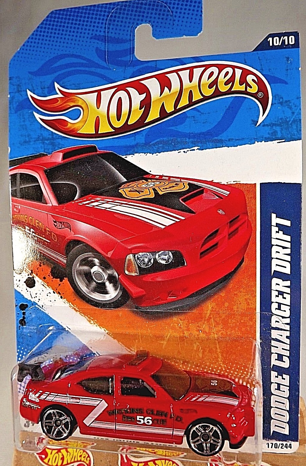 2011 Hot Wheels #170 Main Street Watkins Glen FD DODGE CHARGER DRIFT Red w/Pr5s