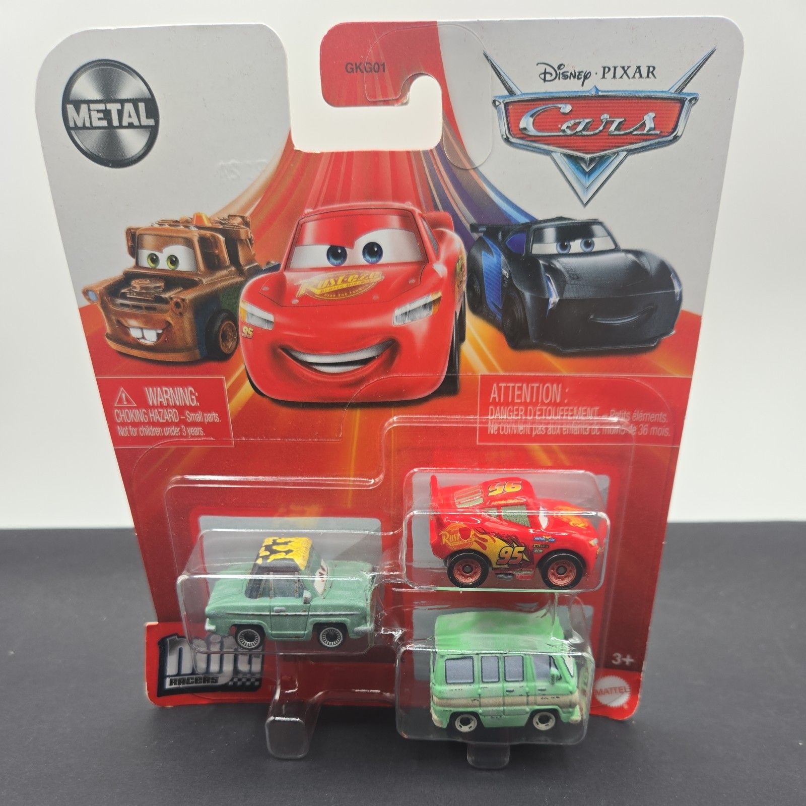 DISNEY PIXAR CARS 3-PACK MINI RACERS RUSTY RUSTEZE-L McQUEEN-DUSTY RUSTEZE