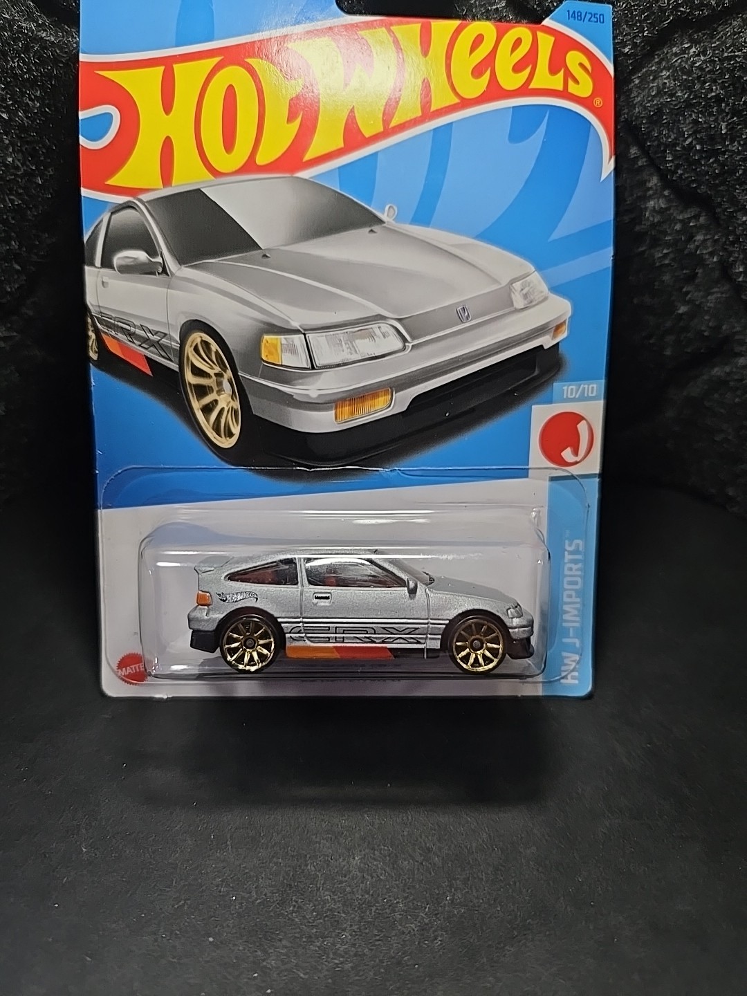 2023 HOT WHEELS 1:64 HW J-IMPORTS 10/10 MATTE SILVER ’88 HONDA CR-X #148/250