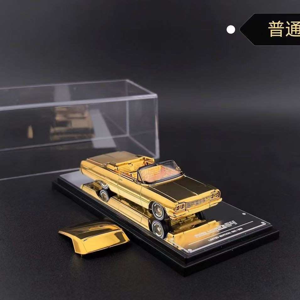 （Pre sale）Fine Works64 1/64 Gold West Coast Impala Low Rider Diecast Model Car