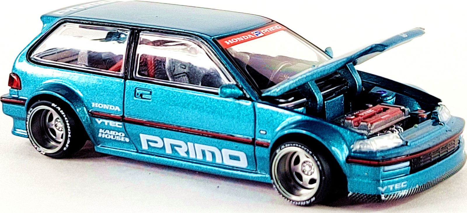 Kaido House x Mini GT Honda Civic (EF) Kaido Works V1 🟦 Teal KHMG126 1/64