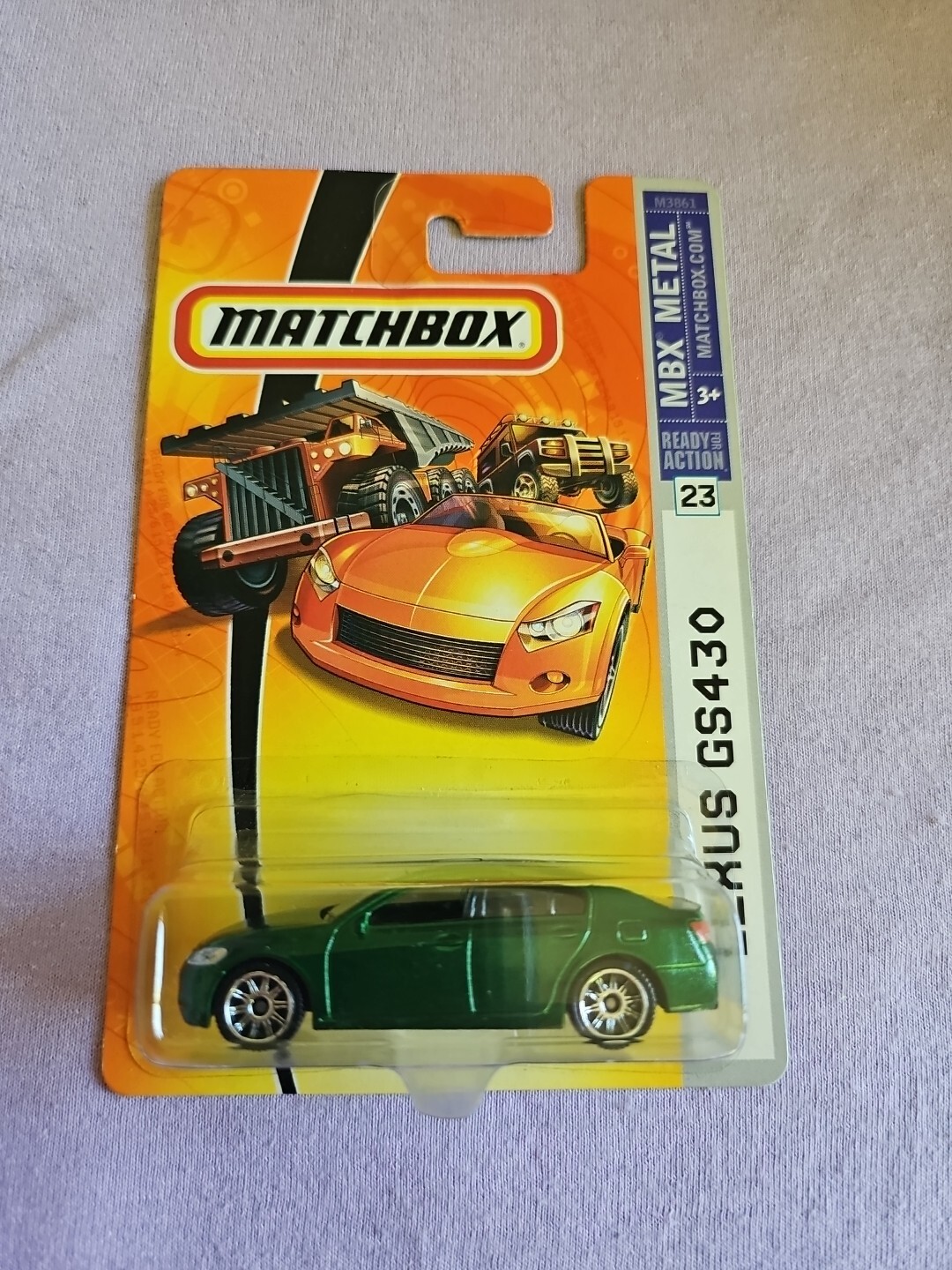 2007 Matchbox LEXUS GS430 Green 23/75 GREAT CARD Ready For Action KMART COLOR
