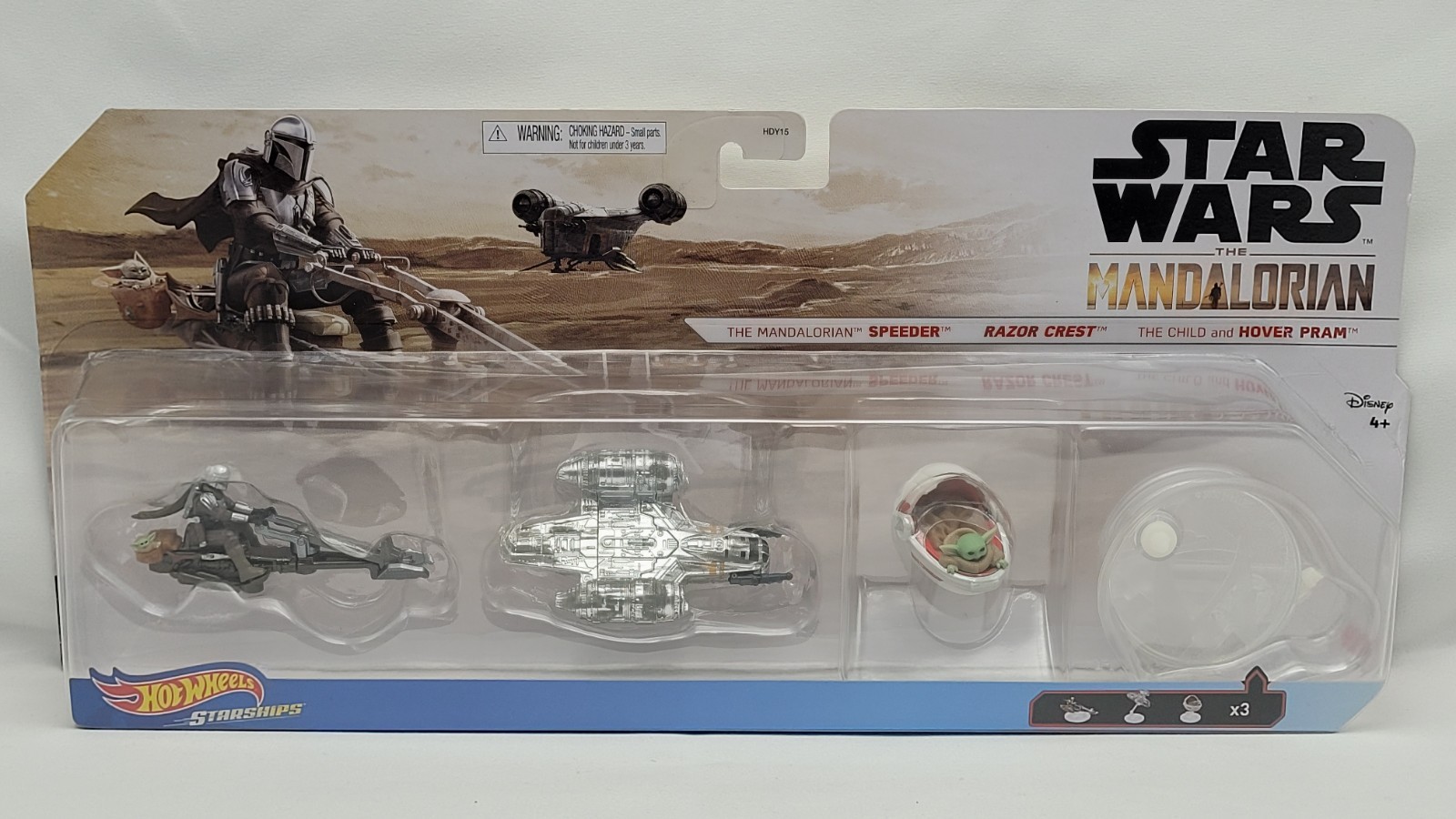 Hot Wheels Star Wars Starships Razor Crest Mandalorian Speeder Hover Pram 3-Pack