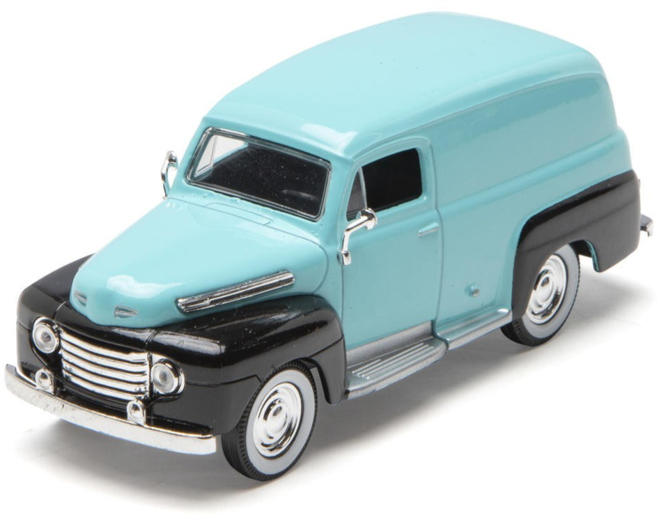 Die-Cast Cars 1:48 Scale 1948 Ford Panel Truck, Collectible, Teal/Black NEW