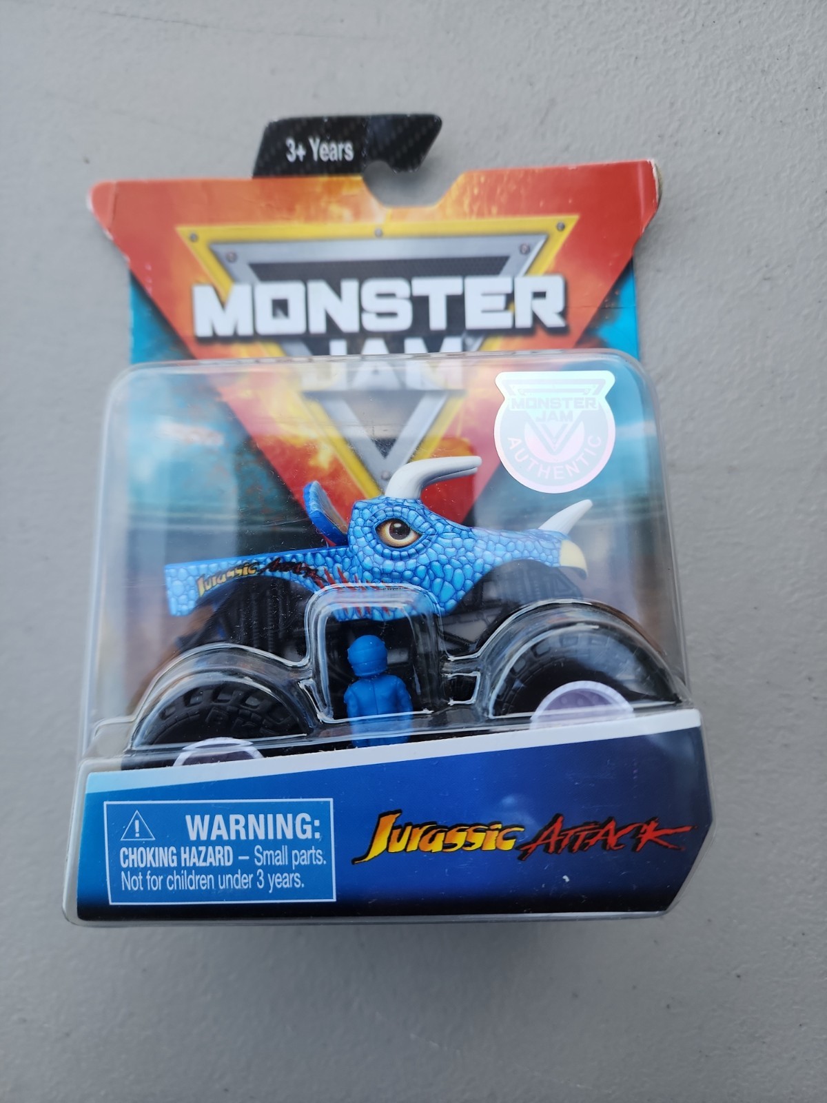 Monster Jam Jurassic Attack Crazy Creatures Blue Diecast Truck HTF Rare 1/64