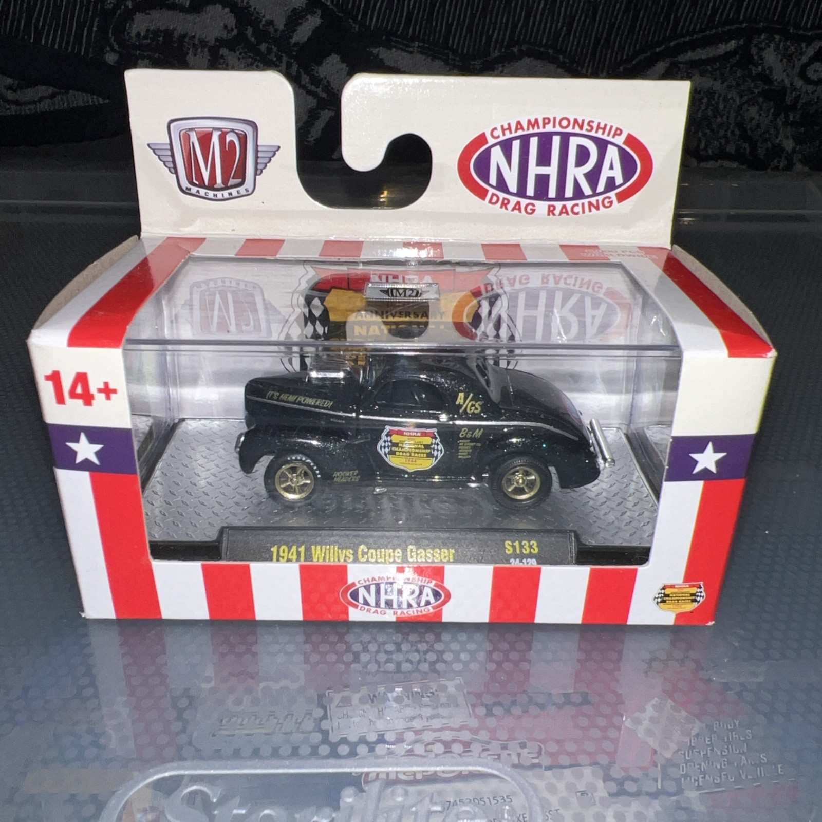 M2 Machines 1941 Willys Coupe Gasser S133 24-129 NHRA