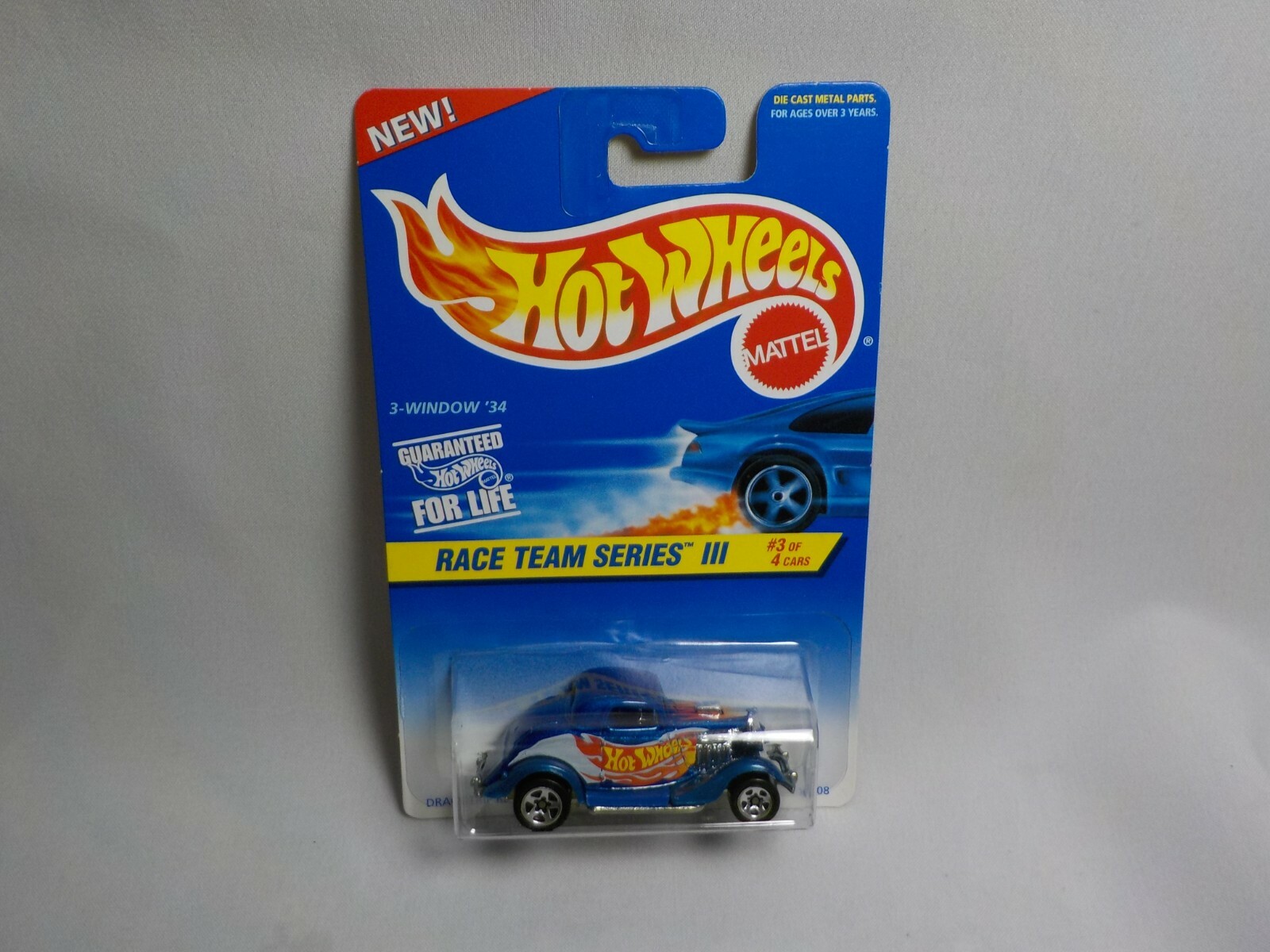 1996 HOT WHEELS 3 WINDOW ’34 COLLECTOR #535 1/64 RACE TEAM SERIES 3 # 3 OF 4
