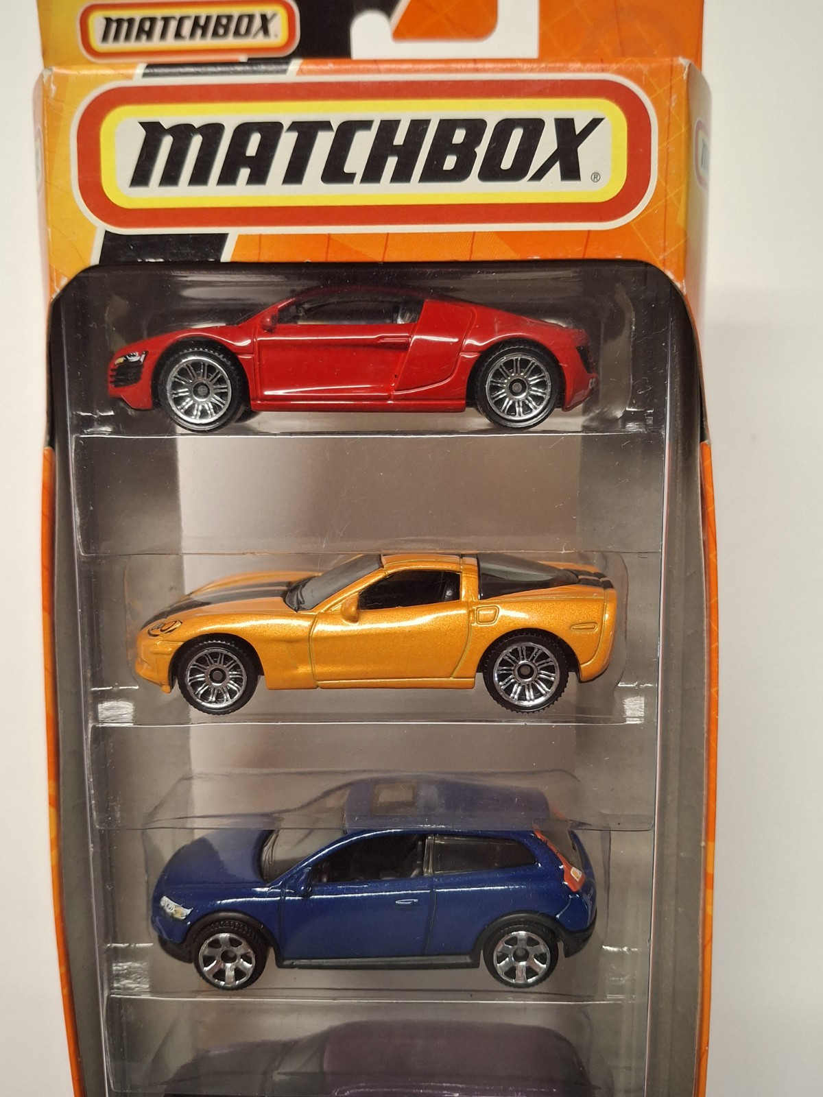 Matchbox 5 Pack. R8, C6, C30, 05 GT, Magnum