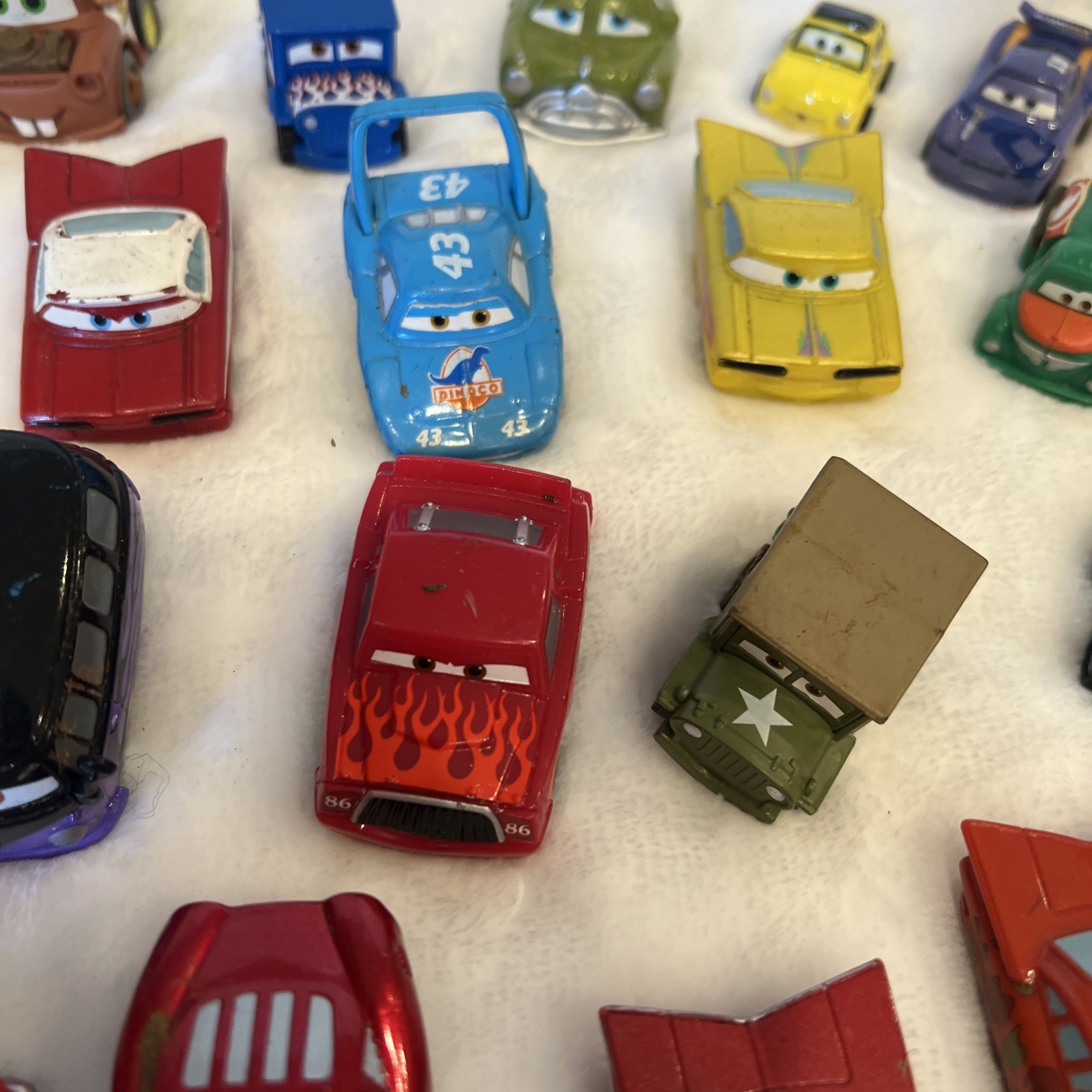 Disney Pixar Cars Mini Racers Diecast Mattel Lot of 33 – 1:87 Scale Played With