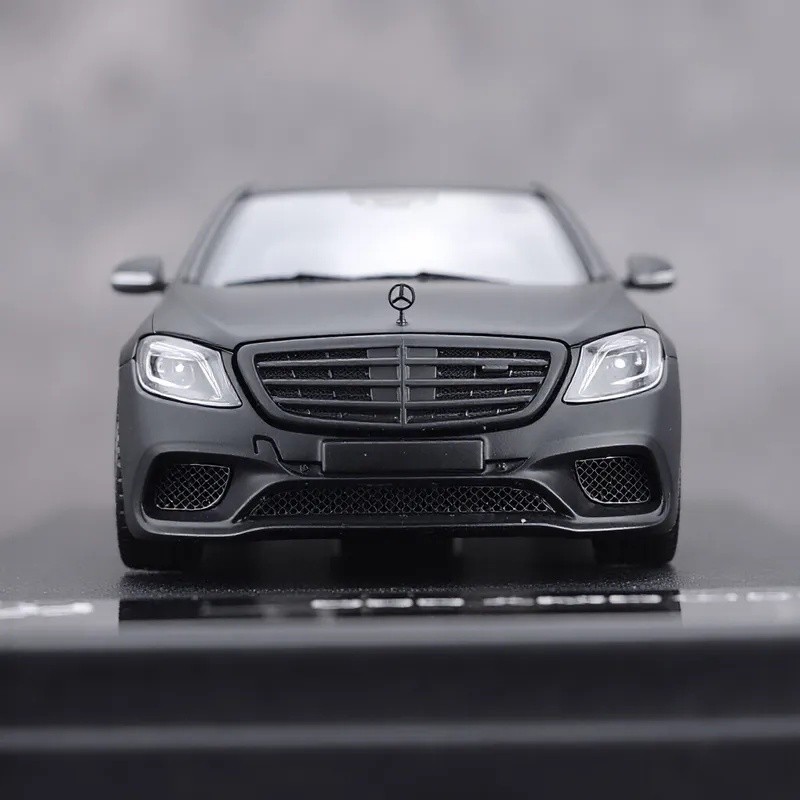 King 1:64 Matte Black AMG S65 W222 Luxury Sports Model Diecast Metal Car