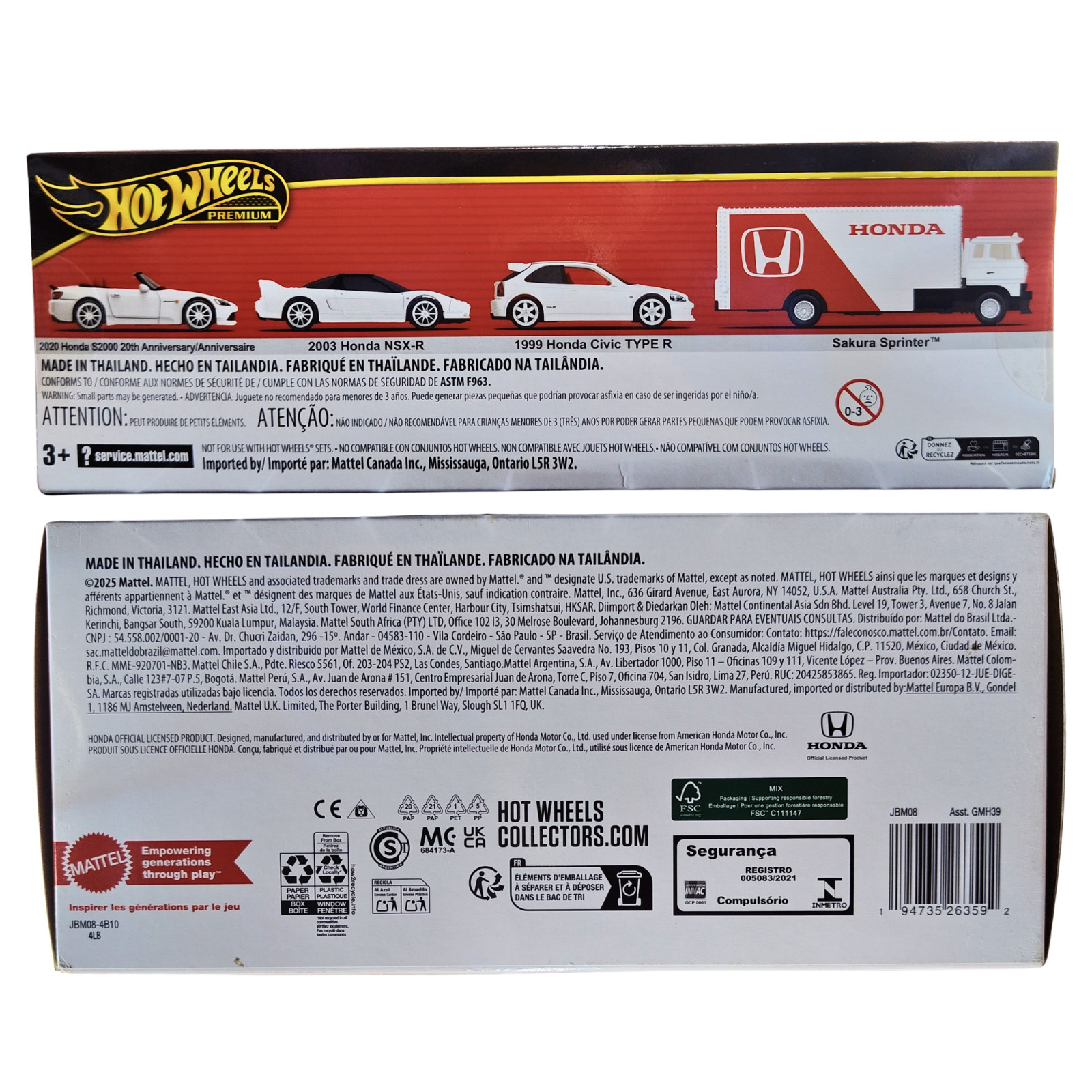 Hot Wheels 2025 Premium Collector Diorama Honda Set Civic Type-R, NSX-R, S2000