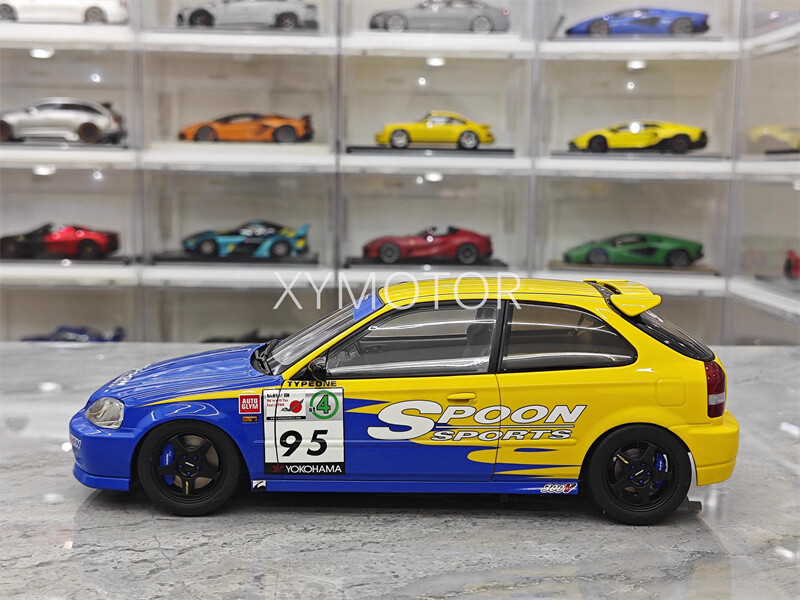 Motorhelix 1/18 Honda Civic Type R EK9 spoon #95 Model Car Gifts Collection
