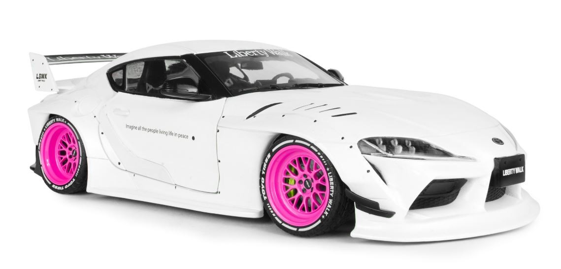 SOLIDO,TOYOTA GR Supra Liberty Walk Body Kit 2025 White and Pink, 1/18, SOL18…