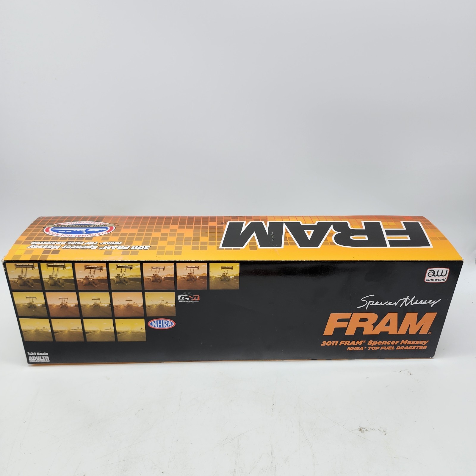 21D Auto World 1:24 NHRA Top Fuel Dragster FRAM Spencer Massey Diecast 2011