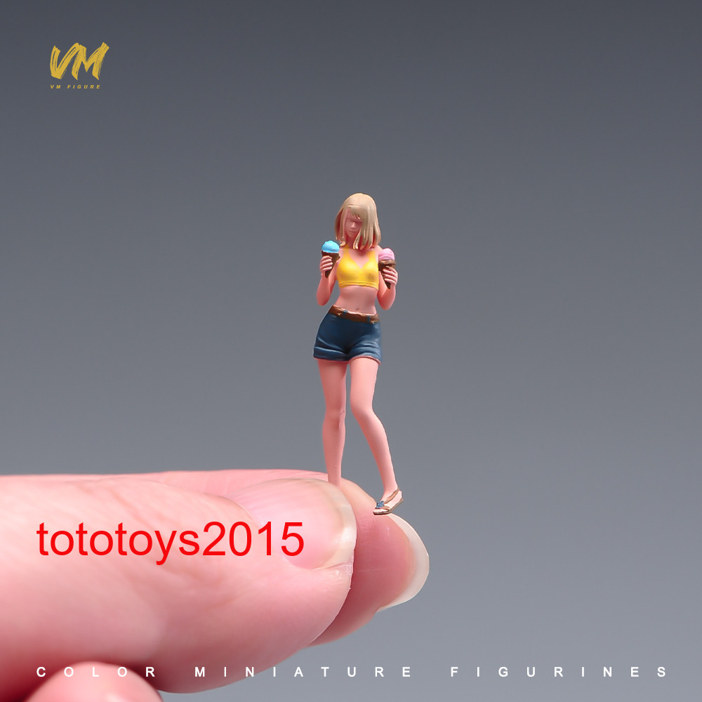 1/18 1/24 1/43 1/64 1/87 1/72 Summer Ice Cream Girl Scene Miniature Figure Doll