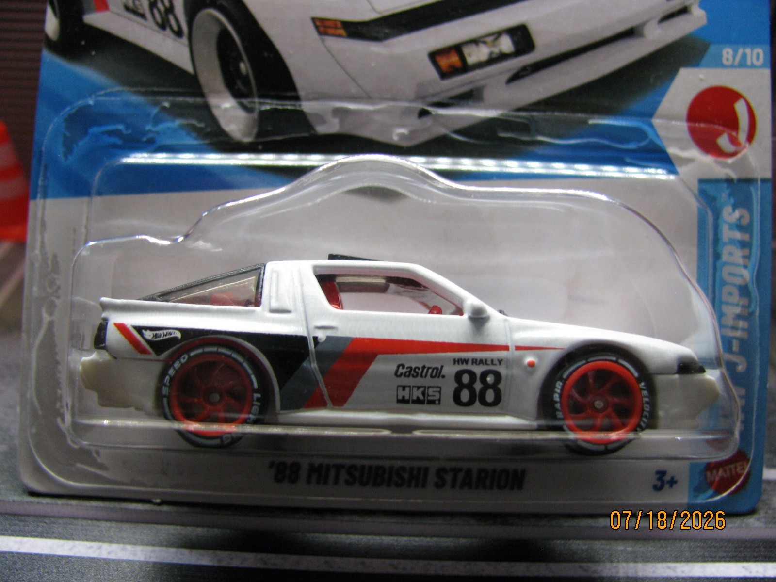 2026 Hot Wheels White ’88 Mitsubishi Starion New Model, w/Real Riders Wheel Swap