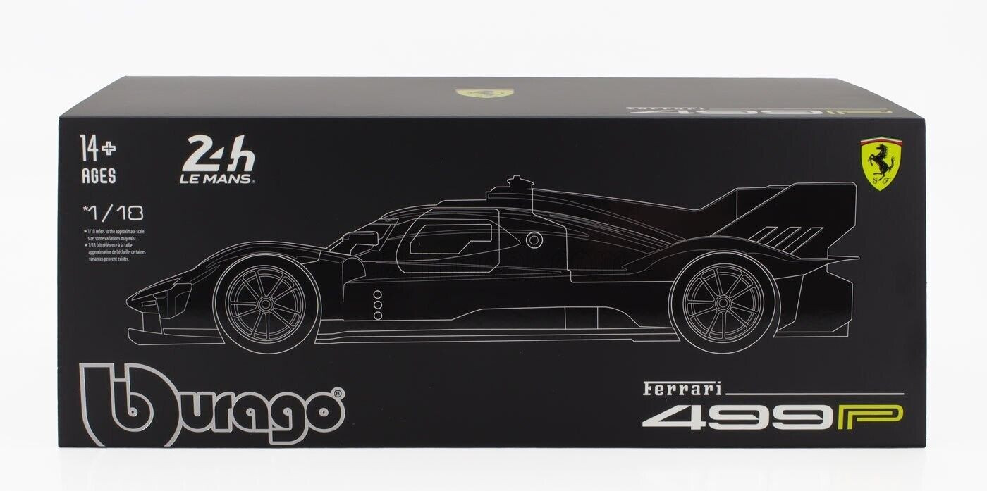 Bburago Ferrari 499P 3.0L #83 AF Corse Winner 2025 24hr Le Mans 1:18 W/ DISPLAY