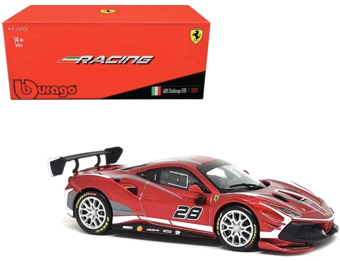 BBURAGO 2020 FERRARI 488 CHALLENGE EVO FERRARI RACING 1:43 SCALE