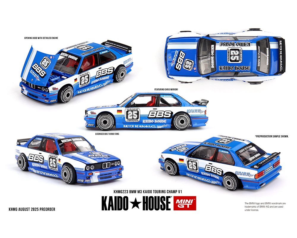 KAIDO HOUSE x MINI GT – BLUE – BMW M3 KAIDO TOURING CHAMP V1 #KHMG223