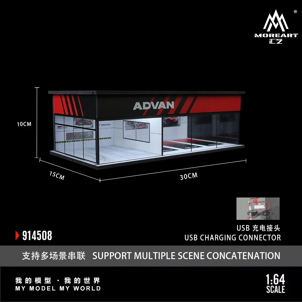 More Art 1:64 Advan/Spoon Exhibition Hall Parking Lot Diorama For Display&Collec