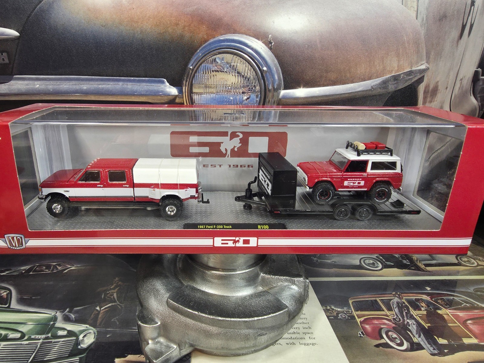AUTO HAULERS RELEASE 100, 3 TRUCKS SET 1/64 DIECAST MODELS M2 MACHINES