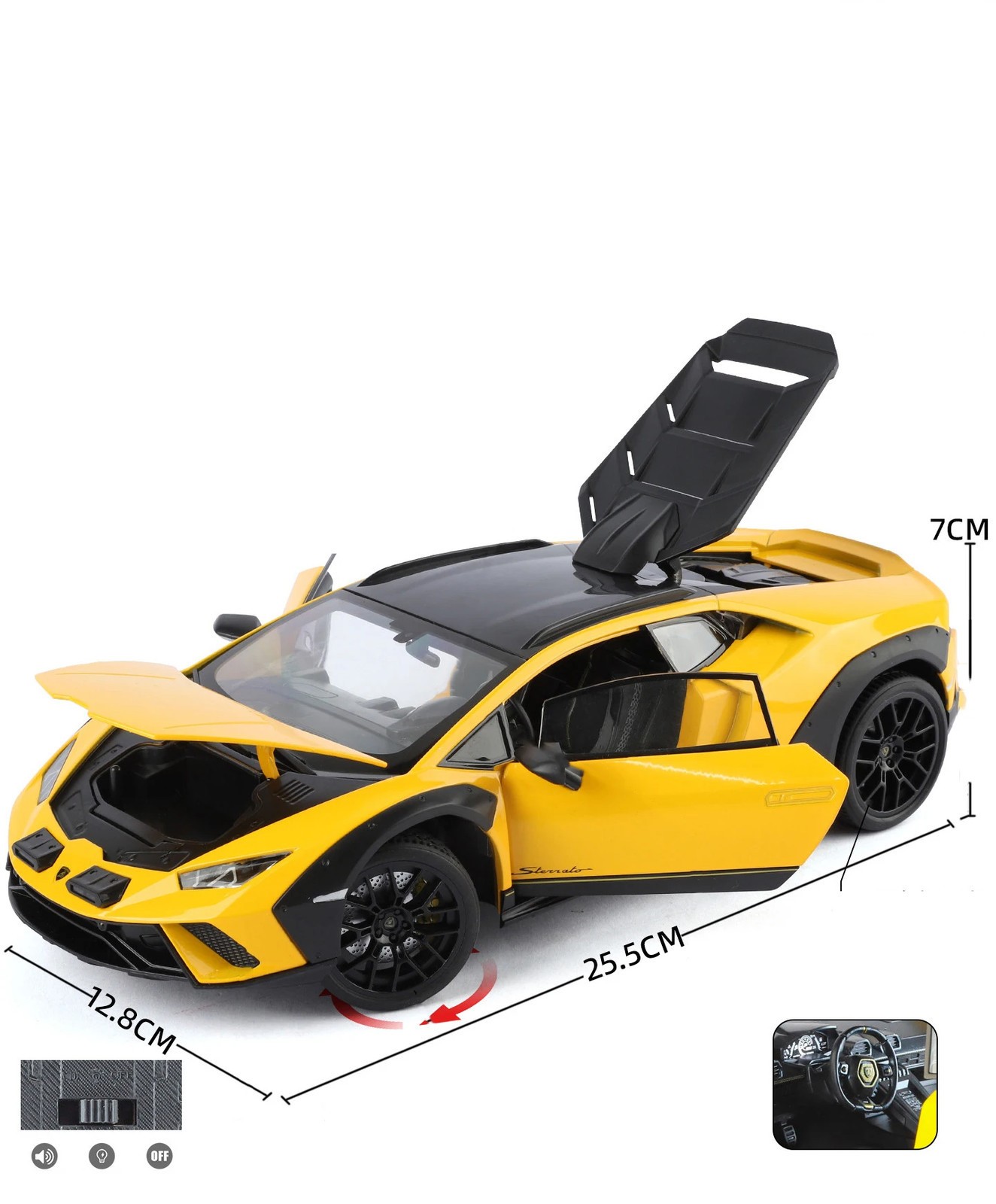 1:18 Lamborghini Huracan Sterrato Alloy Sports Car Model Diecast Metal Track Rac