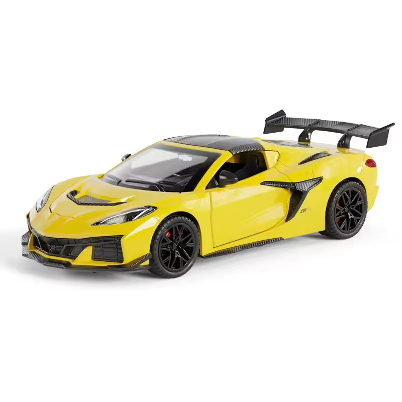 1:32 Corvette C8 ZR1X Diecast Toy Car Pull Back Sound Light Model Collectible