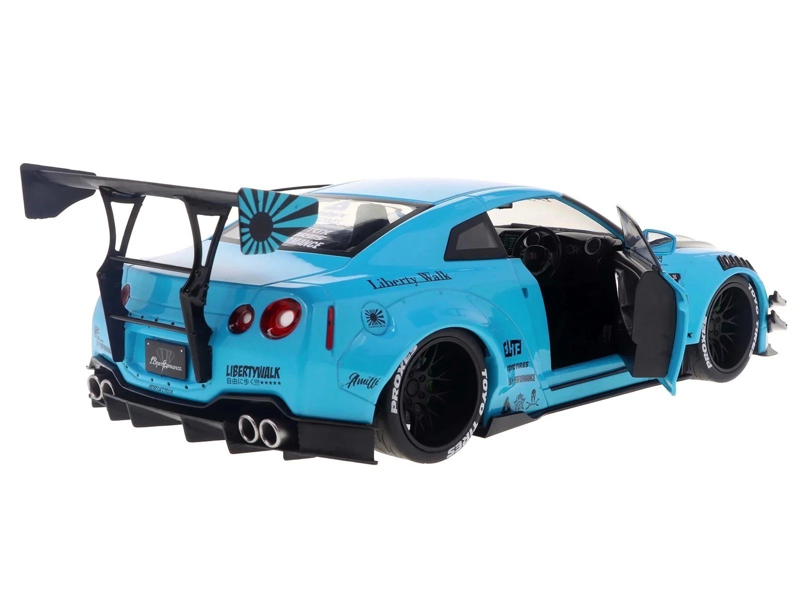 2023 NISSAN GT-R (R35) LIBERTY WALK 2.0 RHD BABY BLUE 1/18 BY SOLIDO S1805817-7B