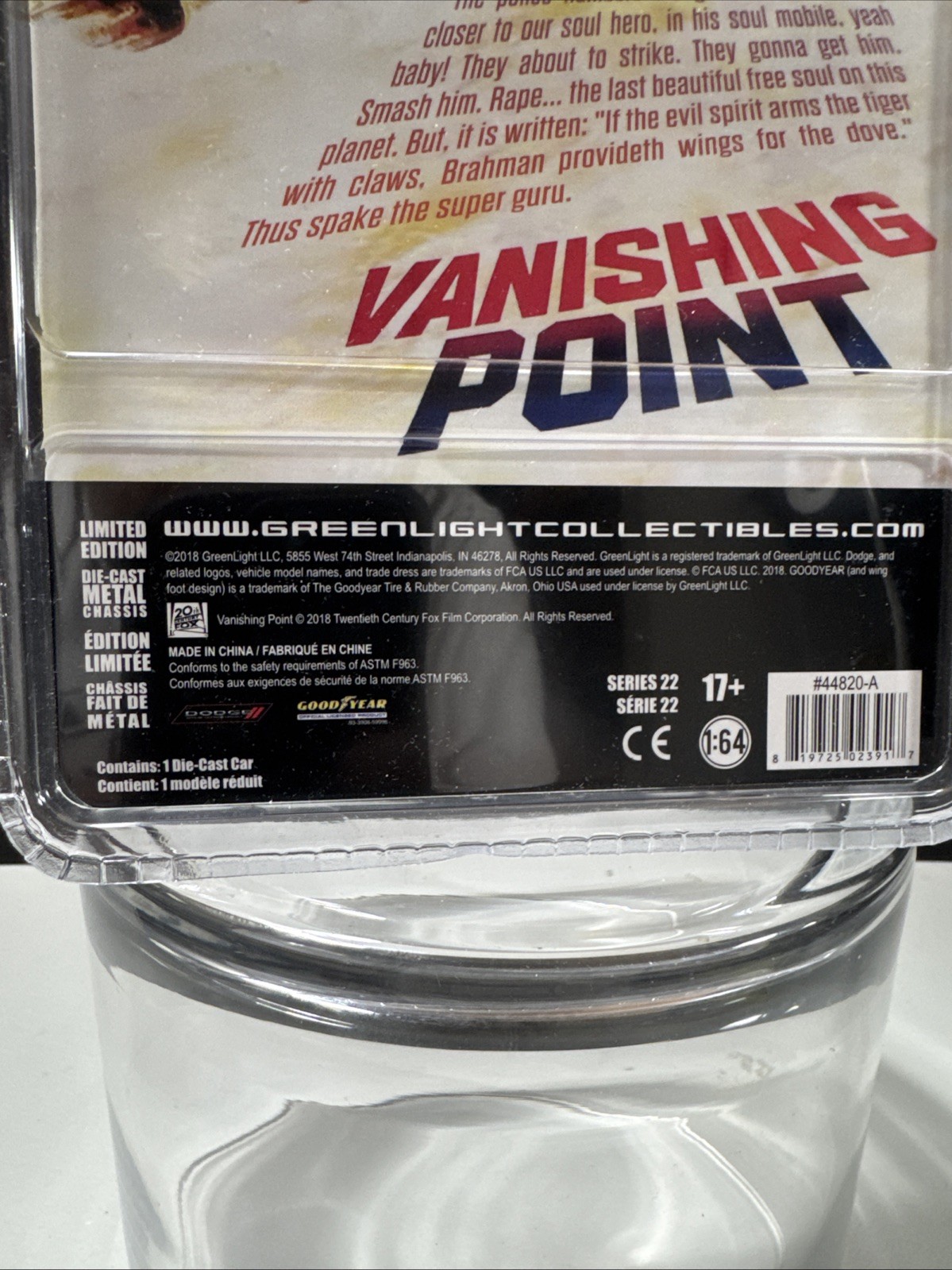 GREENLIGHT HOLLYWOOD SERIES 22 VANISHING POINT 1970 DODGE CHALLENGER R/T HTF
