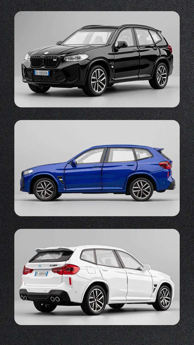 1:32 BMW X3M X3 SUV 2025 Alloy Diecast Car Model Sound Light Kid’s Collectibles