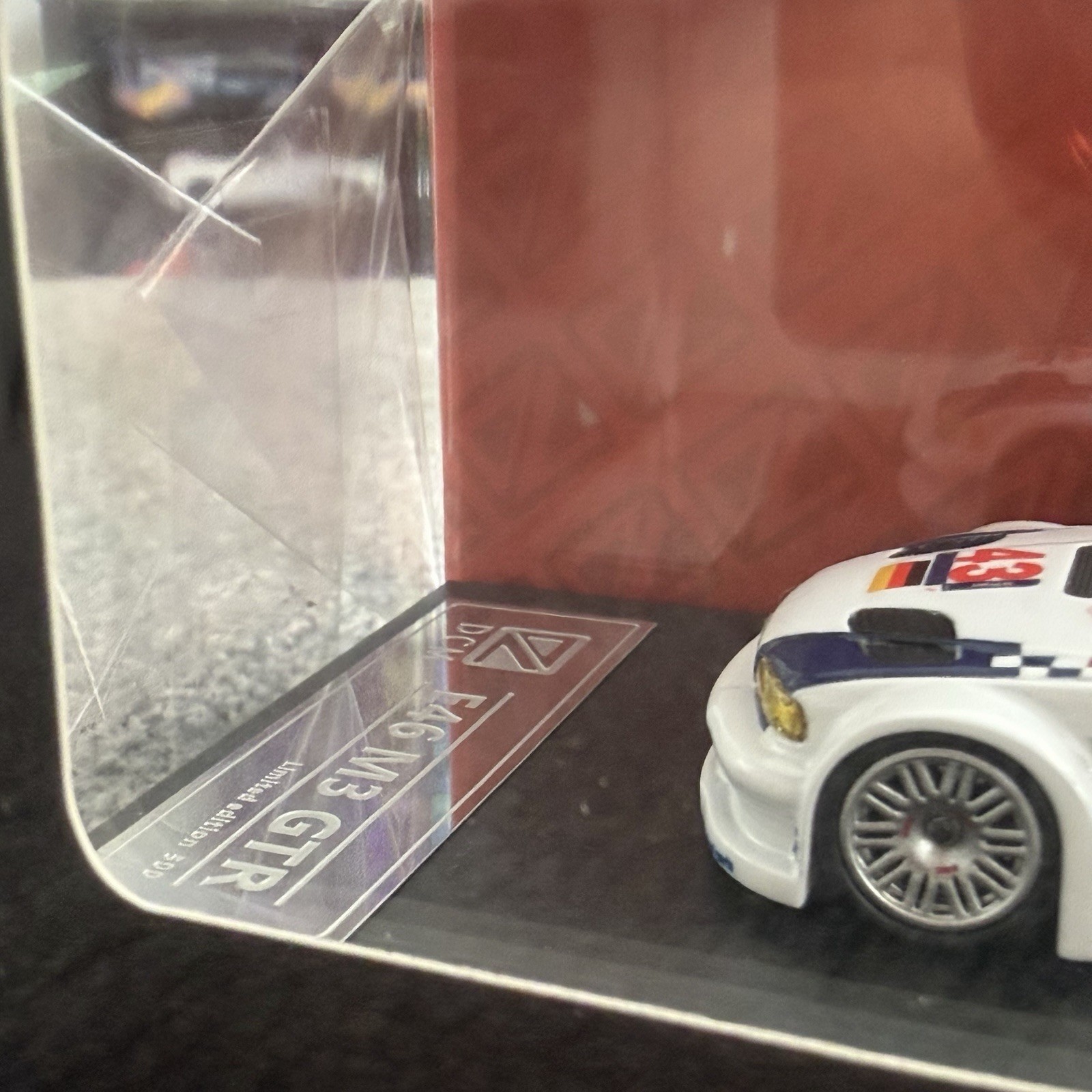 DCM 1:64 White M3 GTR E46 #43 Widebody Sports Model Diecast Display Car